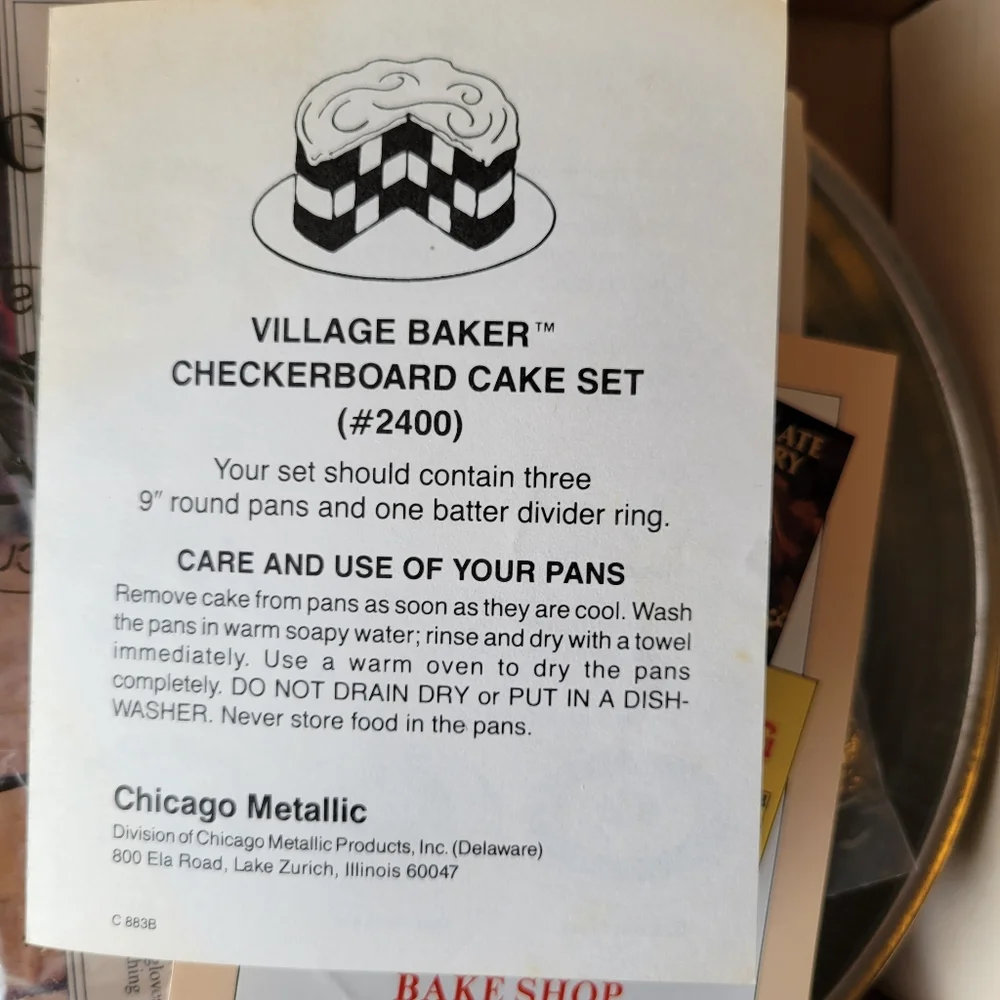 Vintage 1980s Checkerboard Cake Pan Set ~ Chicago Metallic ~ Made in USA
